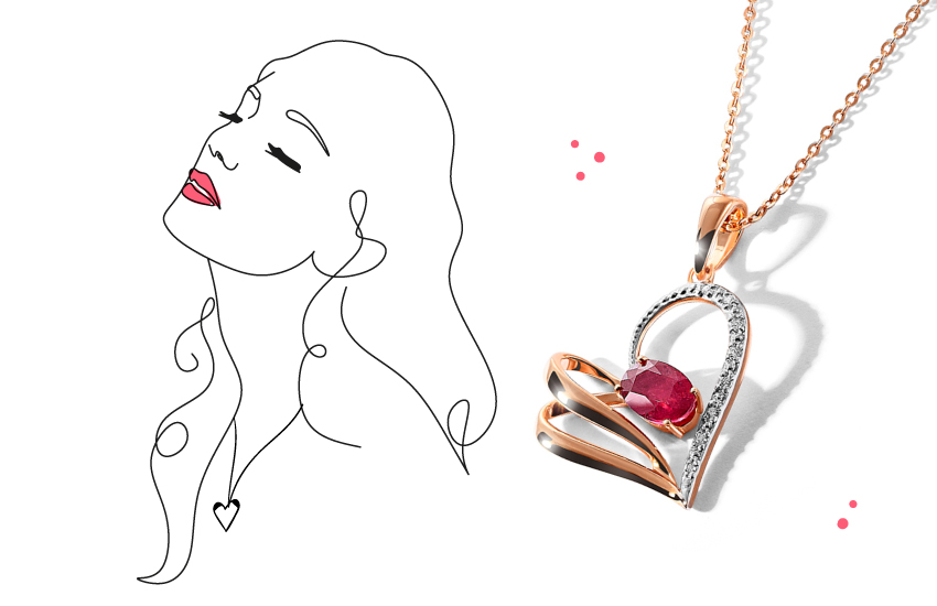 рубин, подвеска, образ, каждый день, советы, 585 золотой