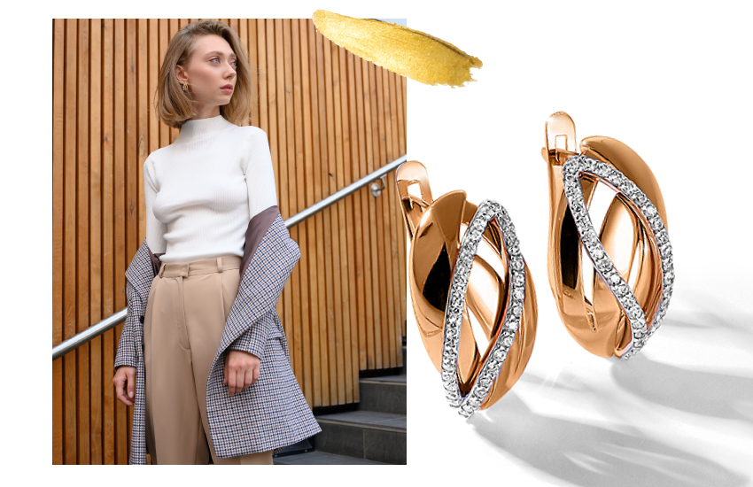 тонкий верх, тренды, 2022, мода, одежда, советы стилиста, 585 золотой, серьги