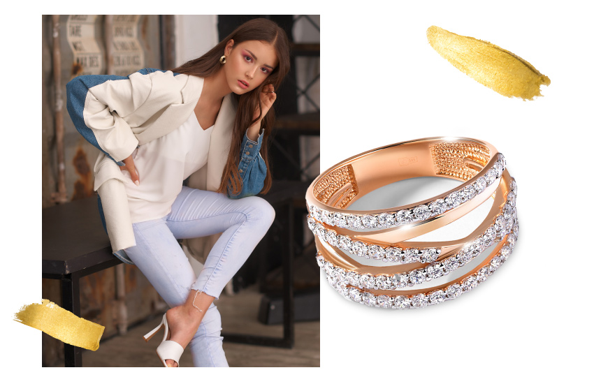 джинсы, сексуальный топ, деним, советы стилиста, идеи, образ, 585 золотой, кольцо