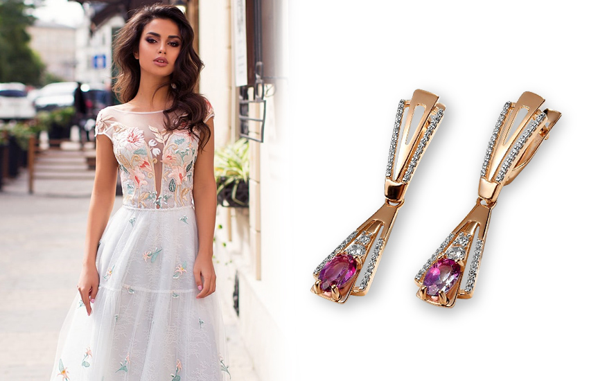 яркие камни, серьги, украшения невесты, свадебные украшения, свадебные аксессуары, свадебные тренды, 2022, 585 золотой