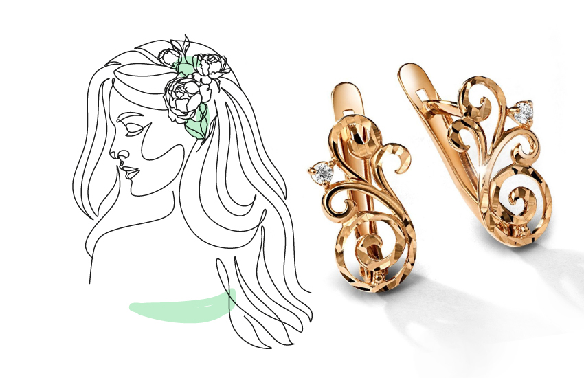 вензеля, серьги, ювелирная психология, характер, интересное, 585 золотой