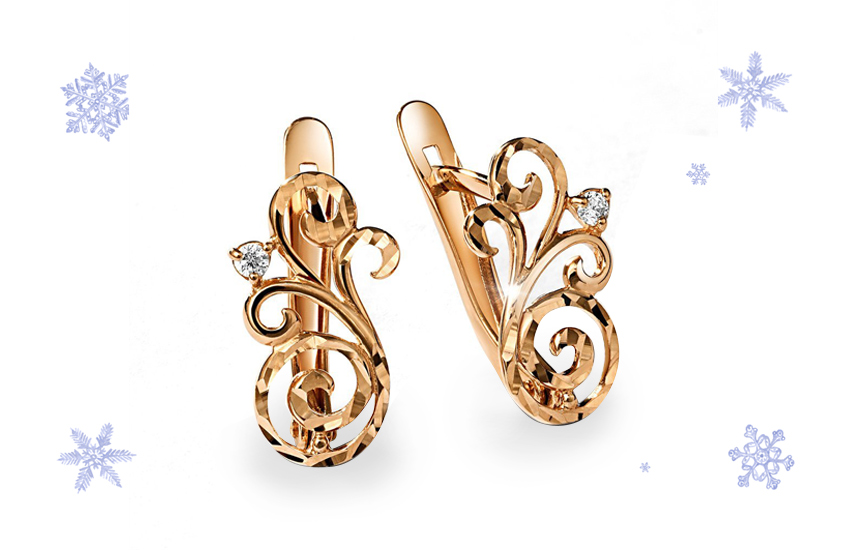 серьги, ажурные узоры, ювелирные тренды, зима, для нее, советы, 585 золотой