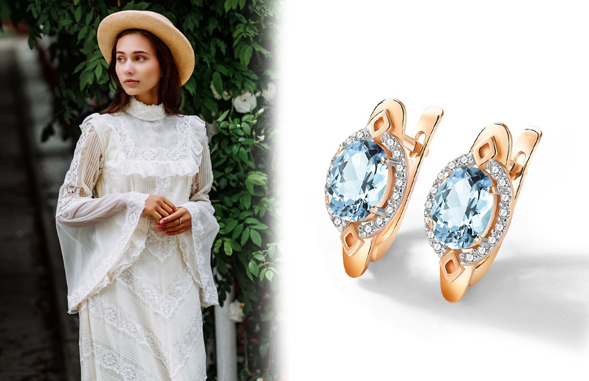 закрытый ворот, образ невесты, зимняя свадьба, зима 2021-2022, дайджест, свадебные тренды, 585 золотой, серьги