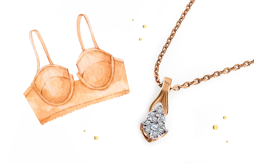 модель под основную одежду, лайфхаки, нижнее белье, фигура, советы, образ, 585 золотой, подвеска