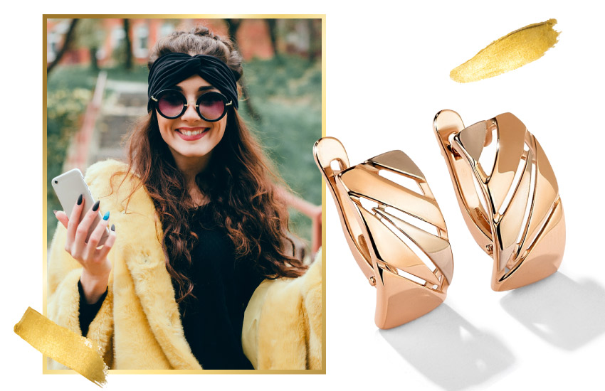 повязка, головные уборы, зима, советы стилиста, 585 золотой, серьги