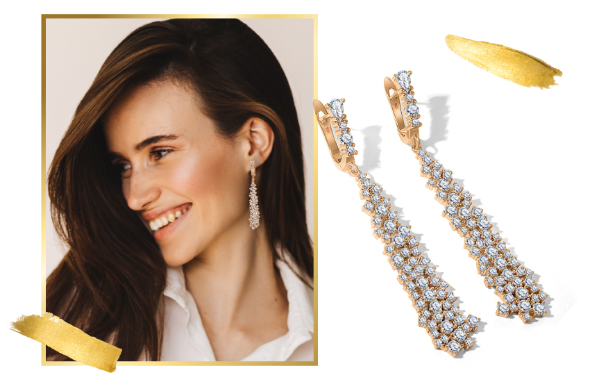 кристаллы, кэжуал, серьги, ювелирные тренды, советы стилиста, как носить, 585 золотой