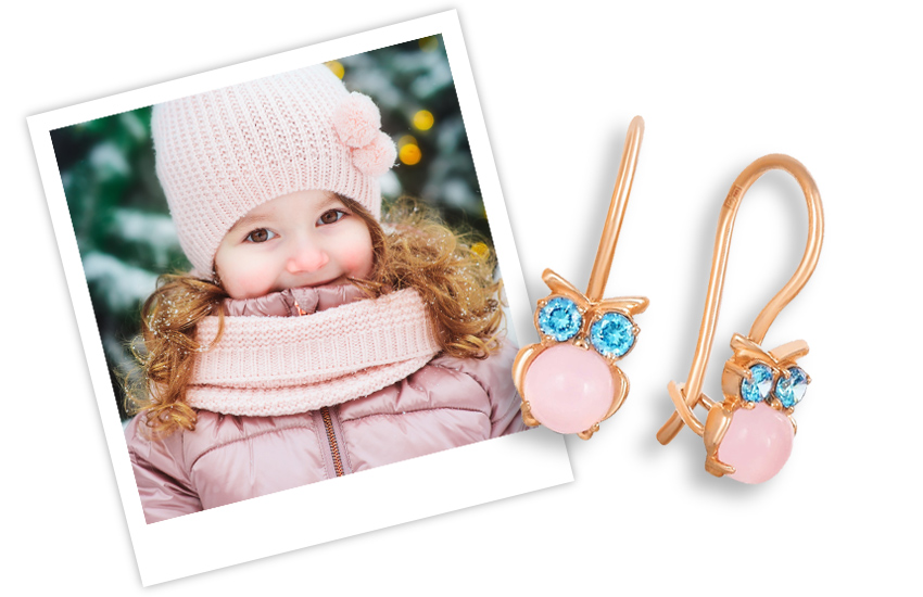 серьги, совенок, подарки, дети, новый год, 2022, год тигра, советы, 585 золотой