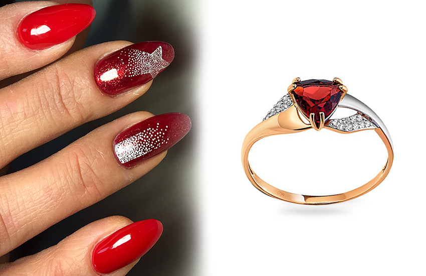 звездопад, тренды маникюра, зима, нейл-дизайн, подборка, советы, 585 золотой, кольцо