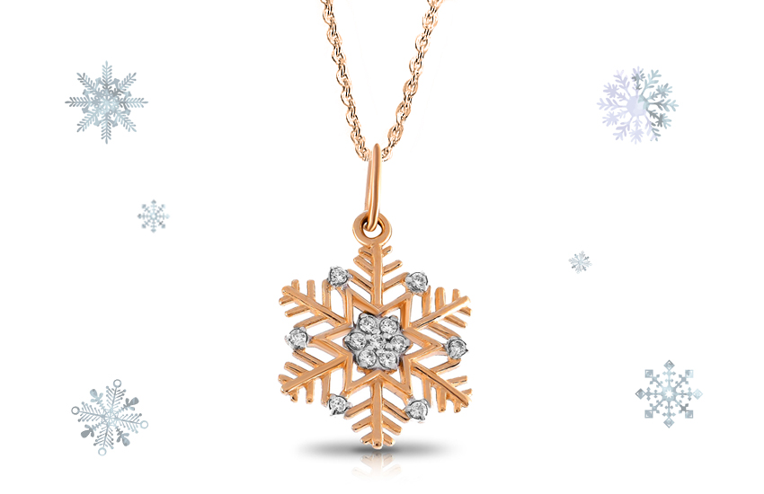 подвеска, снежные мотивы, ювелирные тренды, зима, для нее, советы, 585 золотой