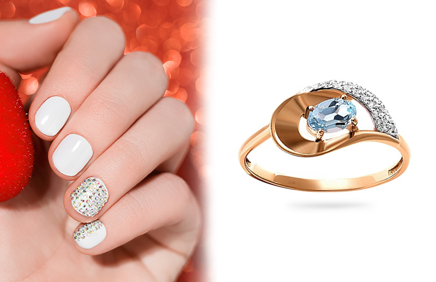 блестящее решение, тренды маникюра, зима, нейл-дизайн, подборка, советы, 585 золотой, кольцо