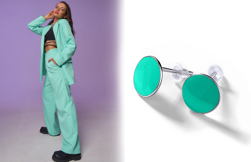 освежающий ментол, модные цвета, 2022, тренды, советы стилиста, 585 золотой, серьги