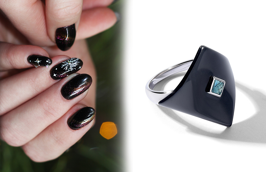 кошачий глаз, маникюр, нейл-дизайн, нейл-арт, новый год, идеи, советы, 585 золотой, кольцо