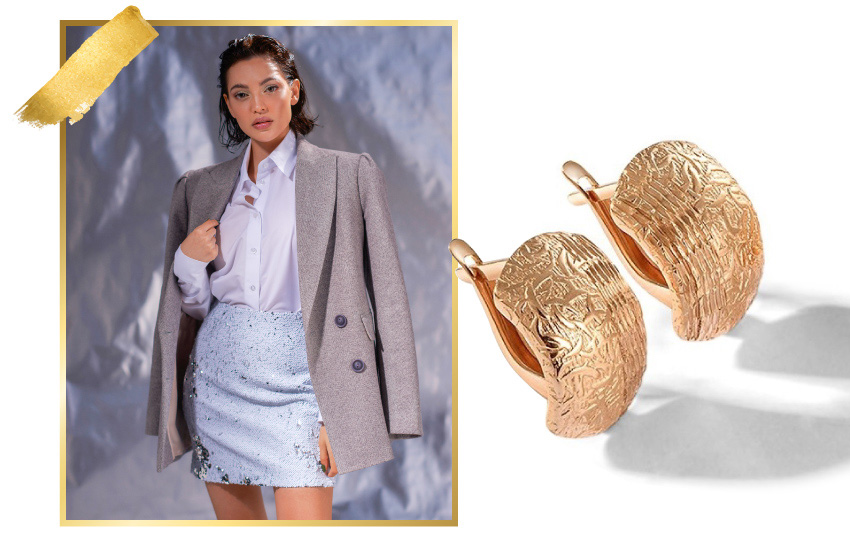 рубашка, одежда-трансформер, гардероб, стиль, тренды, мода, советы, 585 золотой, серьги