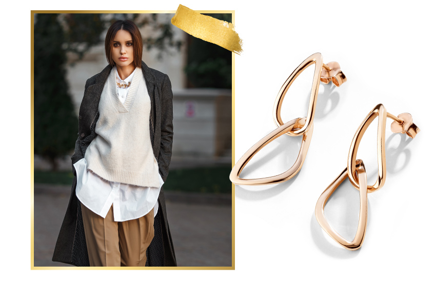 жилет, одежда-трансформер, гардероб, стиль, тренды, мода, советы, 585 золотой, серьги