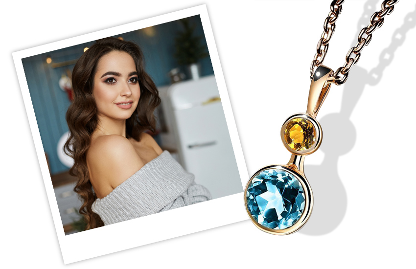 для себя, контрастные камни, подарки, советы, интересное, 585 золотой, подвеска