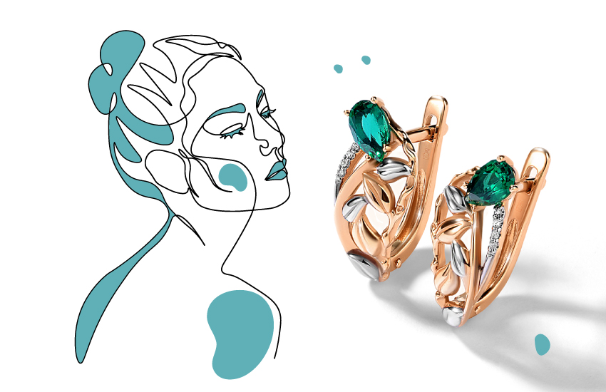 для здоровья, изумруд, камень-талисман, для нее, козерог, 585 золотой, серьги