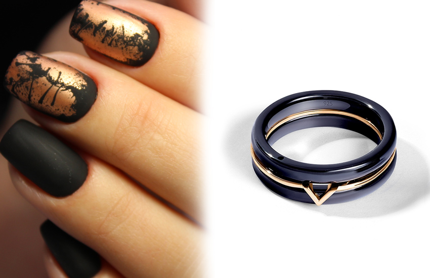 кракелюр, маникюр, нейл-дизайн, нейл-арт, новый год, идеи, советы, 585 золотой, кольцо