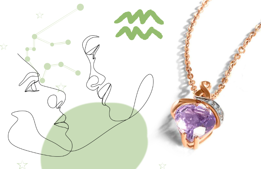 водолей, любовный гороскоп, 2022,камень талисман, сапфир, астрогид, советы, 585 золотой, подвеска