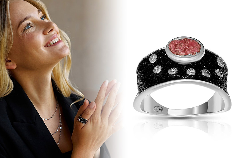 черный цвет, массивное кольцо, ювелирные тренды, зима 20221-2022, советы, 585 золотой