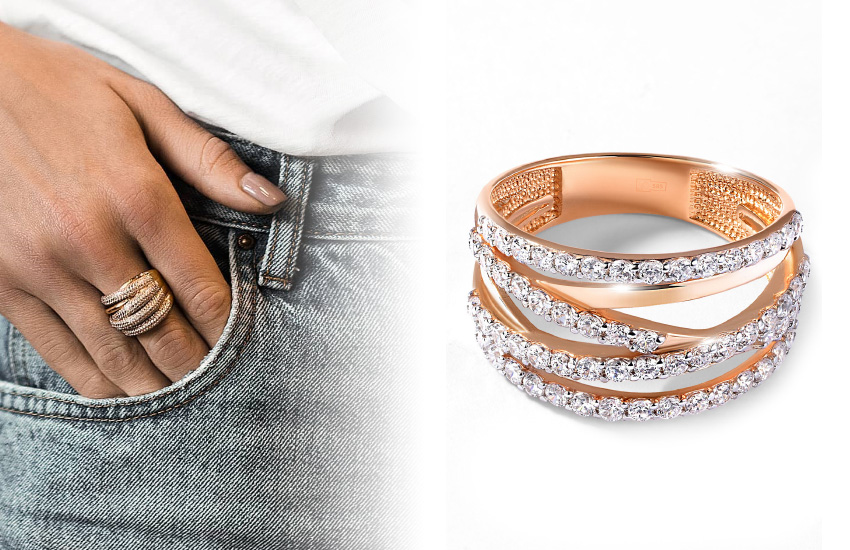 многоярусная конструкция, массивное кольцо, ювелирные тренды, зима 20221-2022, советы, 585 золотой