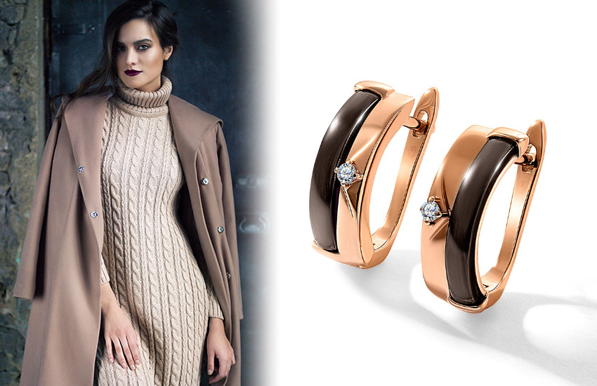 платье-лапша, трикотаж, базовый гардероб, зима, советы стилиста, 585 золотой, серьги