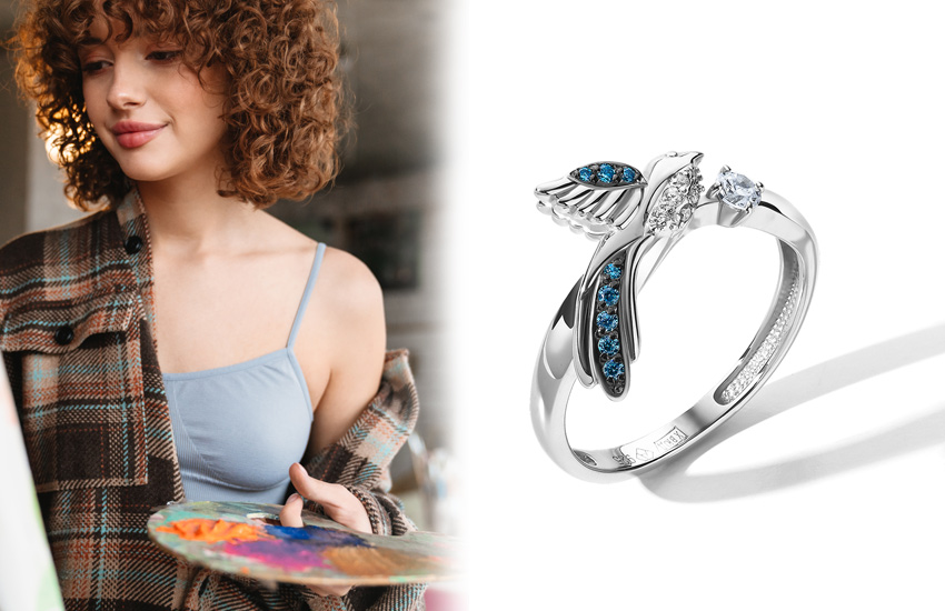 585 золотой ювелирные украшения талисманы аметист кольцо с птицей