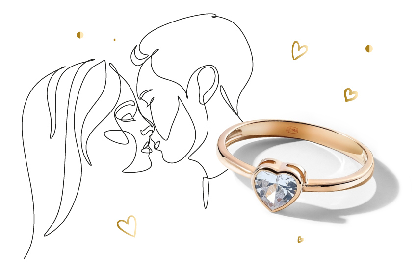 украшения, 14 февраля, подарки, признание в любви, День всех влюбленных, 585 золотой