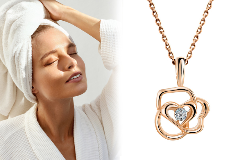 585 золотой ювелирные украшения талисманы подвеска цветок бриллиант золото