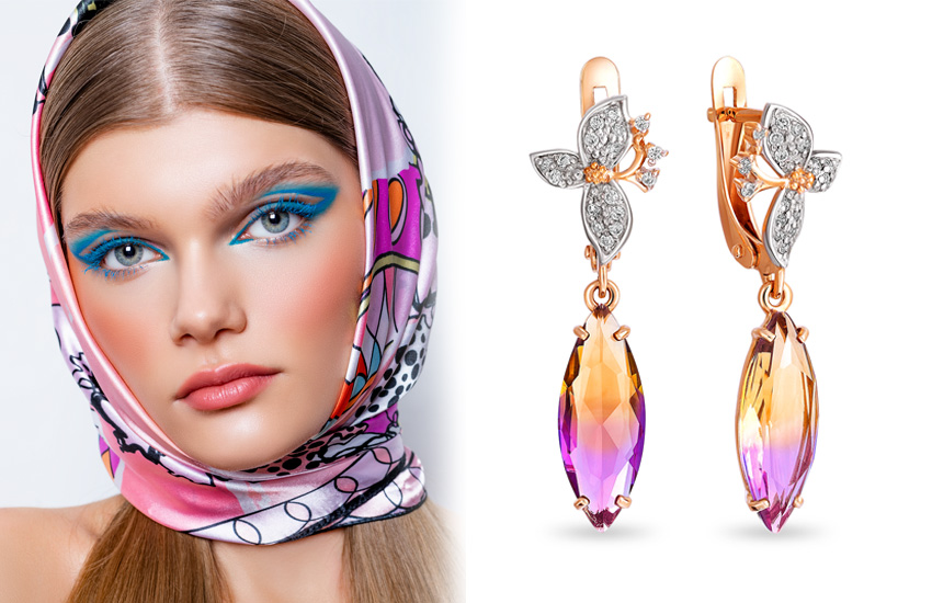 макияж глаз, тренда, бьюти, мейкап, советы визажиста, 585 золотой, серьги