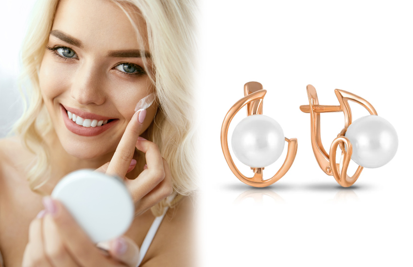 585 золотой ювелирные украшения талисманы жемчуг серьги