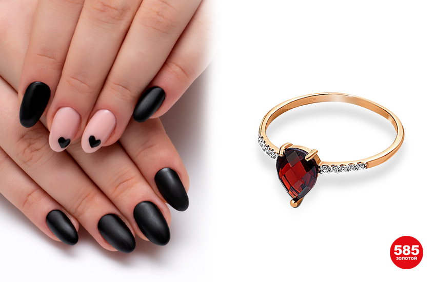 маникюр, идеи, тренды, нейл-дизайн, нейл-арт, маникюр на 14 февраля, романтичный маникюр, 585 золотой