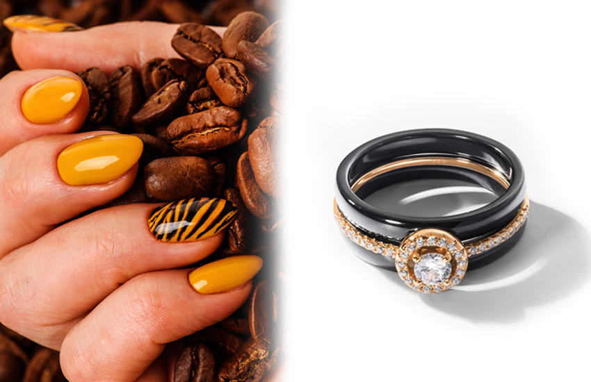 тигриный принт, маникюр, тренды, 2022, советы, 585 золотой, кольцо