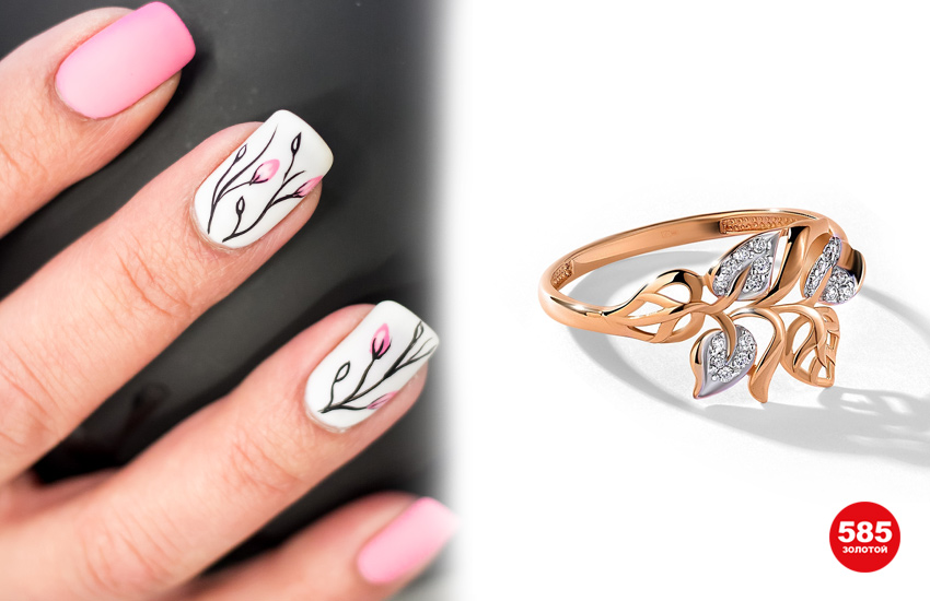 маникюр, идеи, тренды, нейл-дизайн, нейл-арт, маникюр на 14 февраля, романтичный маникюр, 585 золотой