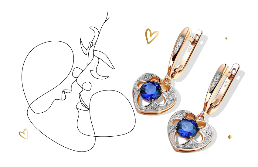 украшения, 14 февраля, подарки, признание в любви, День всех влюбленных, 585 золотой