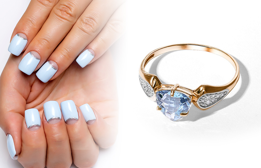 маникюр, идеи, тренды, нейл-дизайн, нейл-арт, классический маникюр, весенний маникюр, 585 золотой, кольцо с топазом