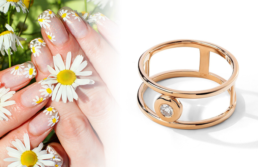 маникюр, идеи, тренды, нейл-дизайн, нейл-арт, классический маникюр, весенний маникюр, 585 золотой, кольцо