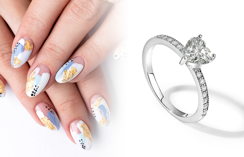 маникюр, идеи, тренды, нейл-дизайн, нейл-арт, классический маникюр, весенний маникюр, 585 золотой, кольцо
