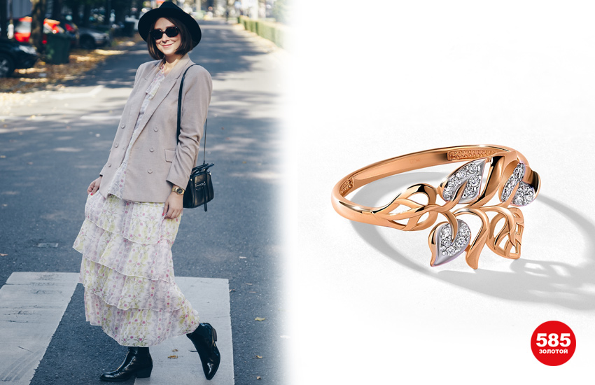 585 золотой ювелирные украшения тренды сезона нежные мотивы весна кольцо лепестки