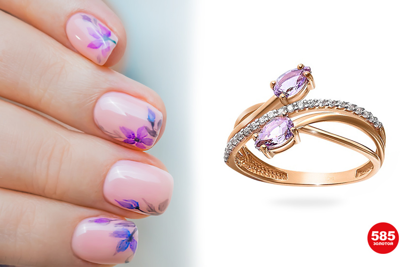 маникюр, идеи, тренды, нейл-дизайн, нейл-арт, маникюр на 8 марта, весенний маникюр, 585 золотой