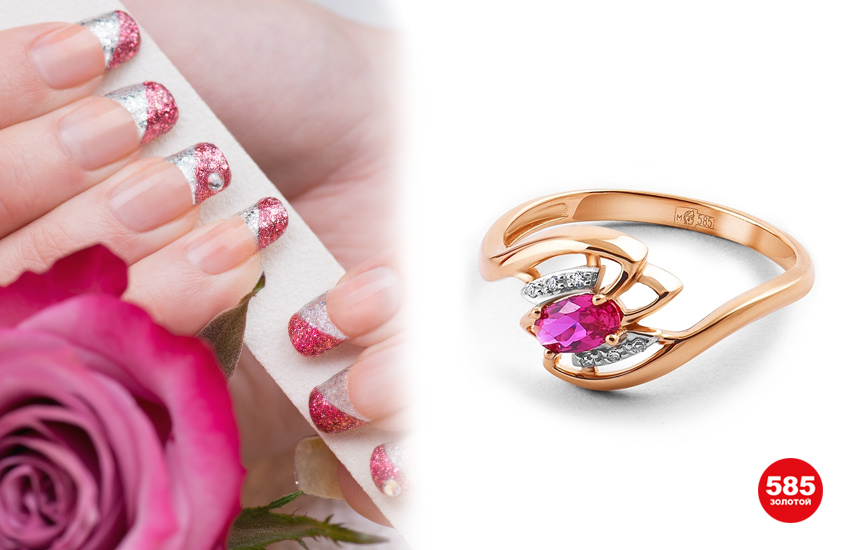 маникюр, идеи, тренды, нейл-дизайн, нейл-арт, маникюр на 8 марта, весенний маникюр, 585 золотой