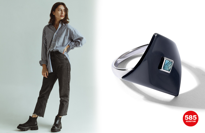 585 золотой, тренды 2022, советы стилиста, украшения, весна 2022, кольцо, керамика