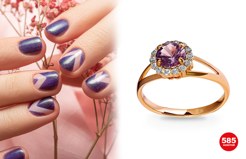 маникюр, идеи, тренды, нейл-дизайн, нейл-арт, маникюр на 8 марта, весенний маникюр, 585 золотой