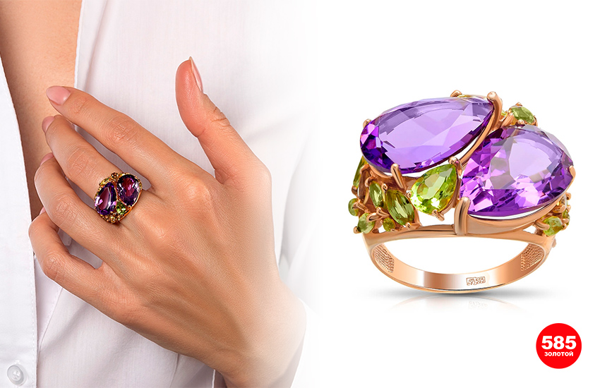585 золотой ювелирные украшения аксессуары коктейльное кольцо
