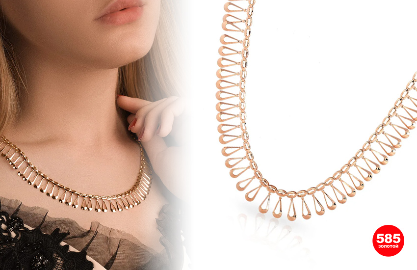 585 золотой ювелирные украшения аксессуары золотое колье