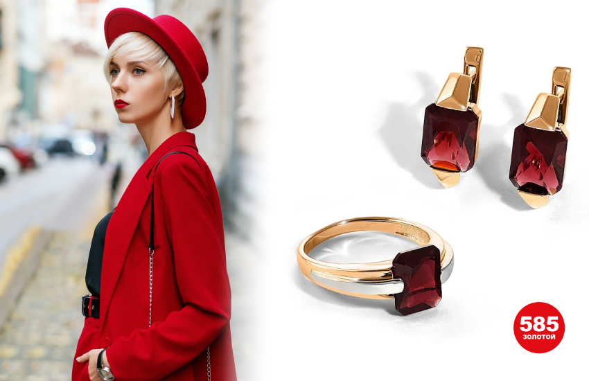 585 золотой ювелирные украшения тренды драгоценные камни кольцо серьги рубин амулеты камни талисманы