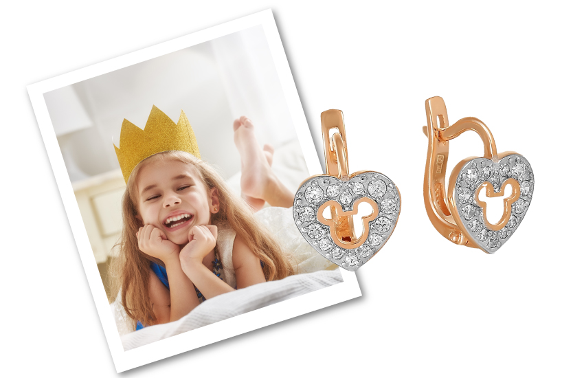 детские украшения, аксессуары для девочки, детская мода, 585 золотой, подарок для девочки, серьги