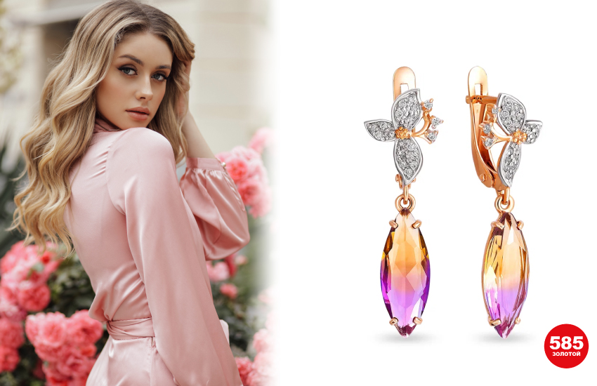 тренды ювелирные украшения 585 золотой лето 2022 серьги