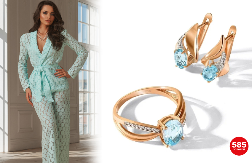 самые модные цвета лета 2022, тренды 2022, тренды лета 2022, как сочетать цвета, украшения, драгоценные камни, 585 золотой