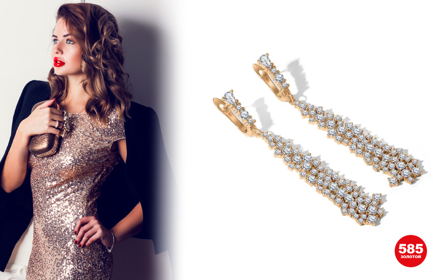 как подобрать украшения, стили одежды, тренды 2022, серьги, советы стилиста, 585 золотой