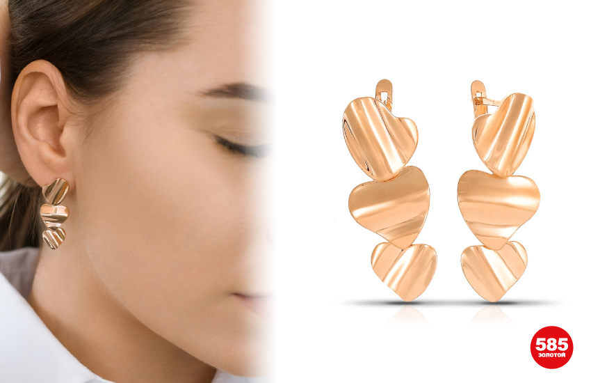 585 золотой, мода, аксессуары, яркие аксессуары, серьги с эффектом фольги, золотые серьги